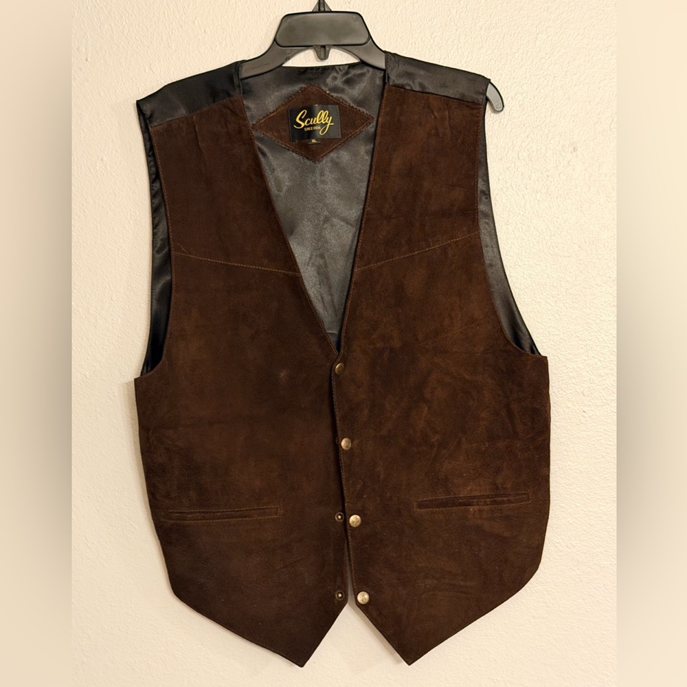 Scully Dark Brown Suede Vest